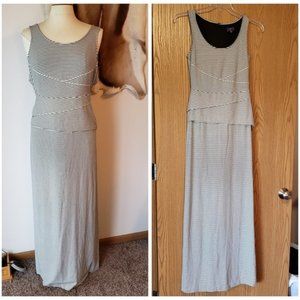 NYDJ striped sleeveless maxi dress built in shapewear